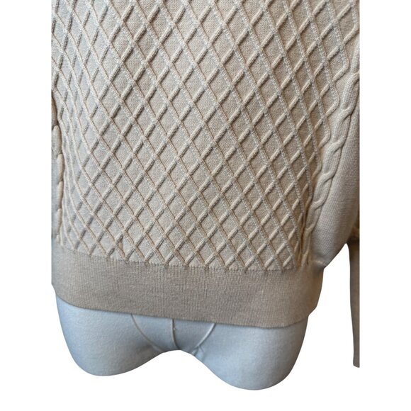 2/$30 Calligraphie M NWOT Beige Knit Sweater Intricate Lace Sleeves - Picture 7 of 13